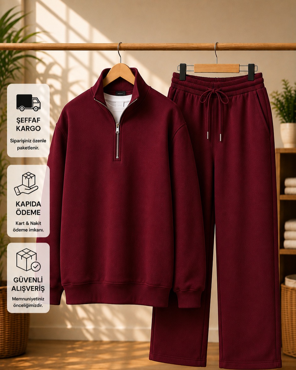 Bordo Dik Yaka Takım